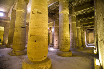 Egypt Abydos Temple of Seti I on a sunny autumn day