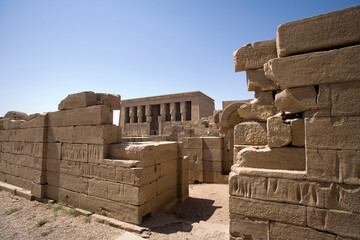 Egypt Temple of Isis in Dendera on a sunny autumn day