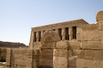 Egypt Temple of Isis in Dendera on a sunny autumn day