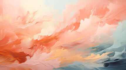 background is in spots of paint in Impressionism. abstract drawing in pink and peach fuzz colors. backdrop, texture.