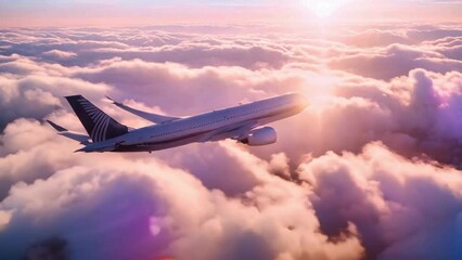 airplane flying over the clouds