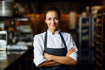 portrait of a smiling female chef