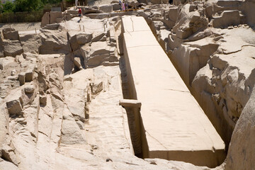 Obraz premium Egypt Aswan uncut obelisk on a sunny autumn day