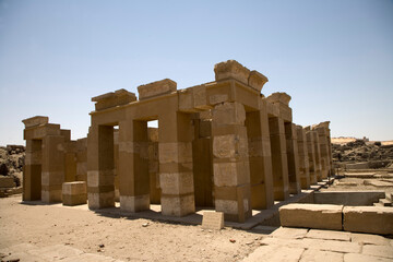 Egypt Aswan Temple on Philae Island on a sunny autumn day
