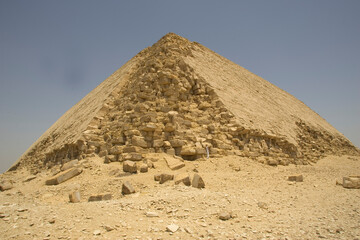 Fototapeta na wymiar Egypt Dahshur broken pyramid on a sunny autumn day
