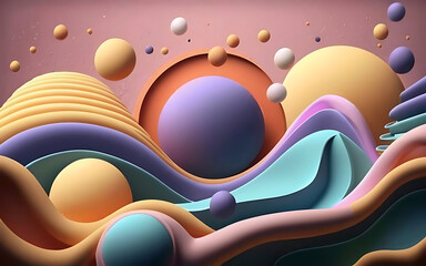 Vibrant summer themed 3d abstract background