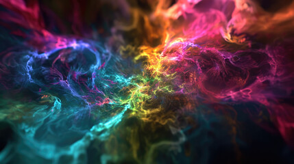 Various energy waves in the form of coloured waves on a dark background