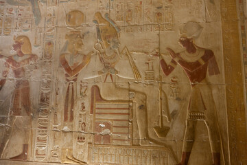 Egypt Abydos Temple of Seti I on a sunny autumn day