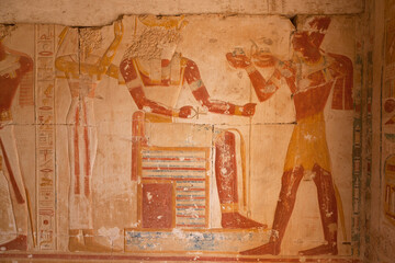 Fototapeta premium Egypt Abydos Temple of Ramesses on a sunny autumn day
