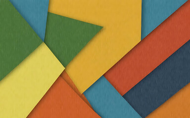 Paper texture background yellow orange blue green geometric