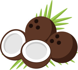 Coconut cartoon icon.