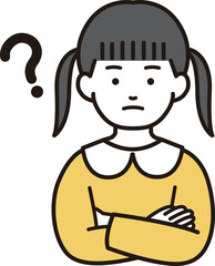 シンプルな人物イラスト腕組み女の子