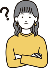 シンプルな人物イラスト腕組み女性