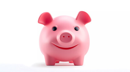 A pink pig toy with a black nose and eyes on a white background with a white background and a white background