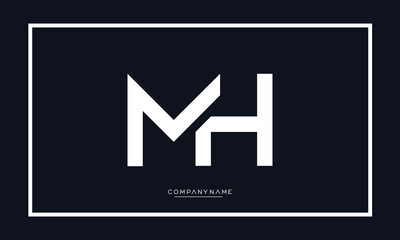MH or HM Alphabet letters logo monogram