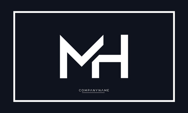 MH or HM Alphabet letters logo monogram