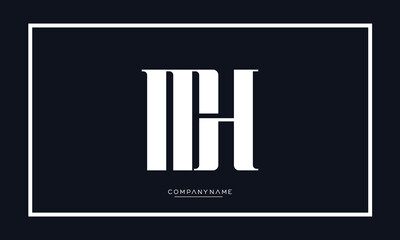 MH or HM Alphabet letters logo monogram