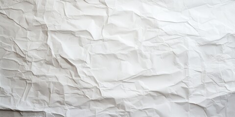 Fototapeta premium A close up of a piece of paper on a wall. Ivory, off white crumpled paper texture, background.