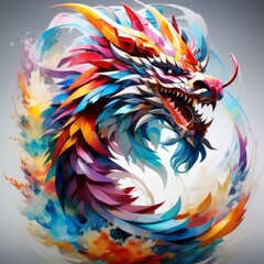 chinese dragon head isolated created with generative AI software