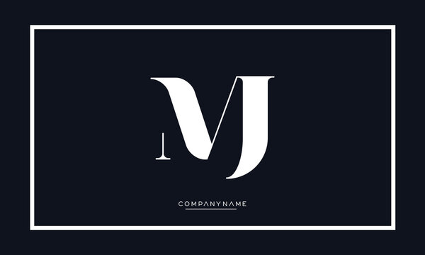 Alphabet letters MJ or JM logo monogram