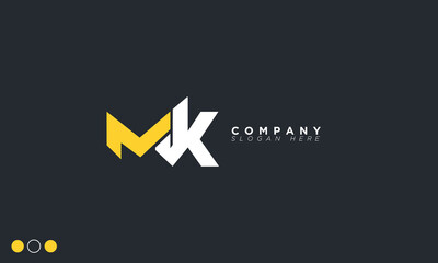 MK Alphabet letters Initials Monogram logo KM, M and K
