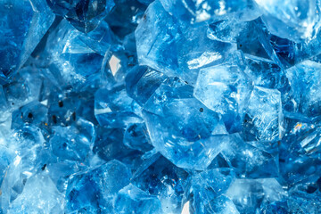 Blue Crystal Mineral Stone. Gems. Mineral crystals in the natural environment. Texture of precious...