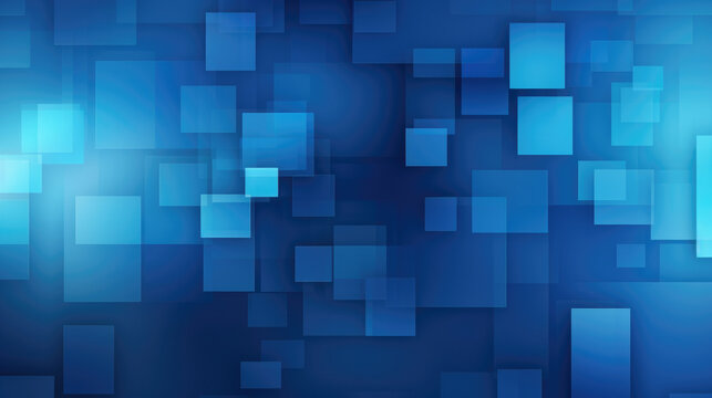 Vibrant blue abstract background featuring squares and rectangles. Perfect for use in graphic design, presentations, and digital artwork.