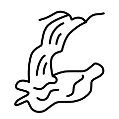waterfall line icon