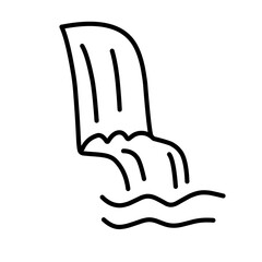 waterfall line icon