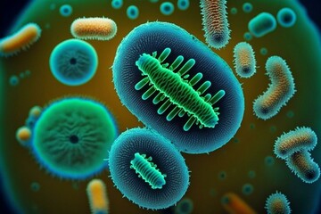 Bacterium that causes Legionnaires' disease. Generative AI - obrazy, fototapety, plakaty