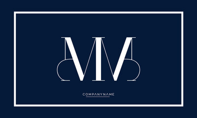 MM or M Alphabet letters logo monogram
