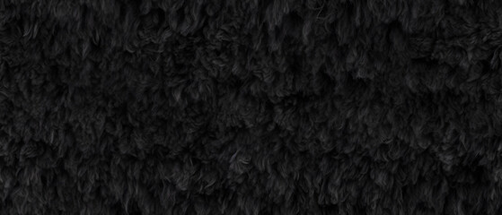 Fototapeta premium Long black fur. Seamless background or texture.