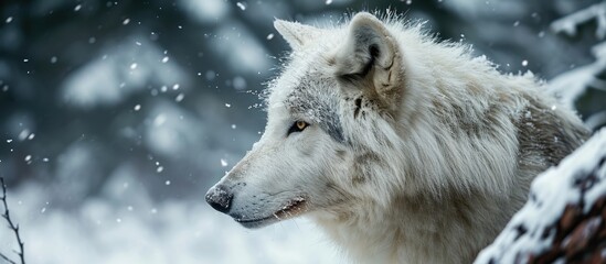 Snowy wolf.