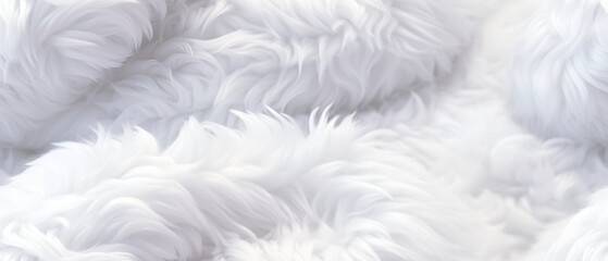 Obraz premium Long white fur. Seamless background or texture.