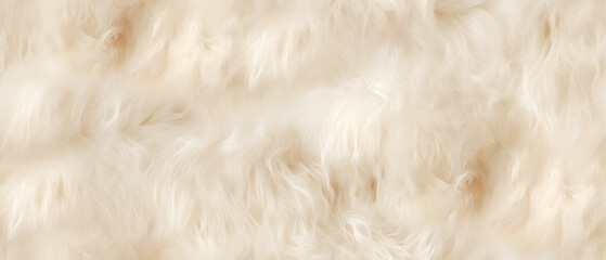 Long white fur. Seamless background or texture. - obrazy, fototapety, plakaty