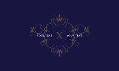 Elegant icon for boutique, restaurant, cafe, hotel, jewelry and fashion with the letter X in the center.