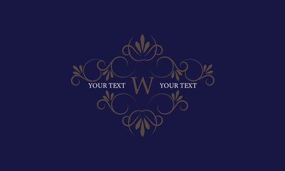 Elegant icon for boutique, restaurant, cafe, hotel, jewelry and fashion with the letter W in the center.