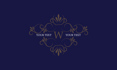 Elegant icon for boutique, restaurant, cafe, hotel, jewelry and fashion with the letter W in the center.