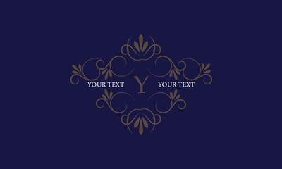 Elegant icon for boutique, restaurant, cafe, hotel, jewelry and fashion with the letter Y in the center.