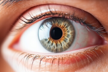 Perfect eye close up macro vision concept, the vision of the future and healthy life concept. View precise to the target.