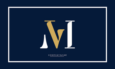 Alphabet letters MV or VM abstract logo
