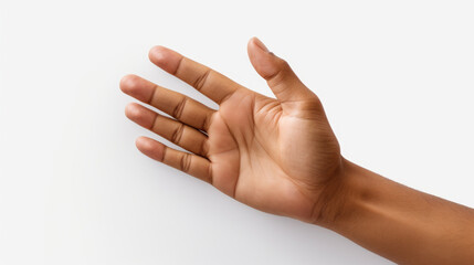 Naklejka premium Person holding their hand out in air. Suitable for various concepts and applications.