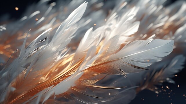 Colorful foil feathers beautiful image Ai generated art