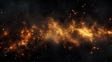 Fototapeta na wymiar Fire embers particles on black background beautiful image Ai generated art