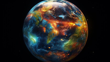 Kaleidoscope worldcore ein planet dessen atmosphere Ai generated art