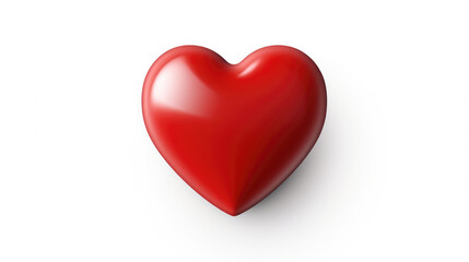 Fototapeta premium Red heart-shaped object placed on white surface. Suitable for various romantic themes and Valentine's Day designs.