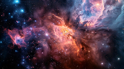 Celestial Wonders: Captivating Nebulae and Galaxies in the Vast Cosmos. Generative AI - obrazy, fototapety, plakaty