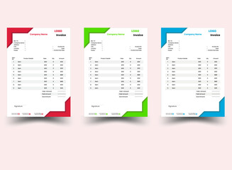 invoice template. two color invoice template. minimal invoice form template vector design.Invoice Layout with Blue & Red Accents . Minimalist Invoice Easy to edit and customise, with a single page inv