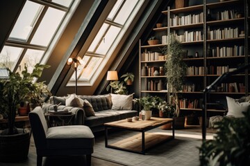 Loft Style Living Room with Large Windows