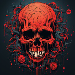 skull in red